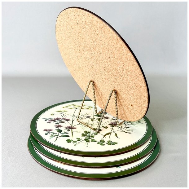 Dkkeservietter med kork (st a' 4 stk samlet)