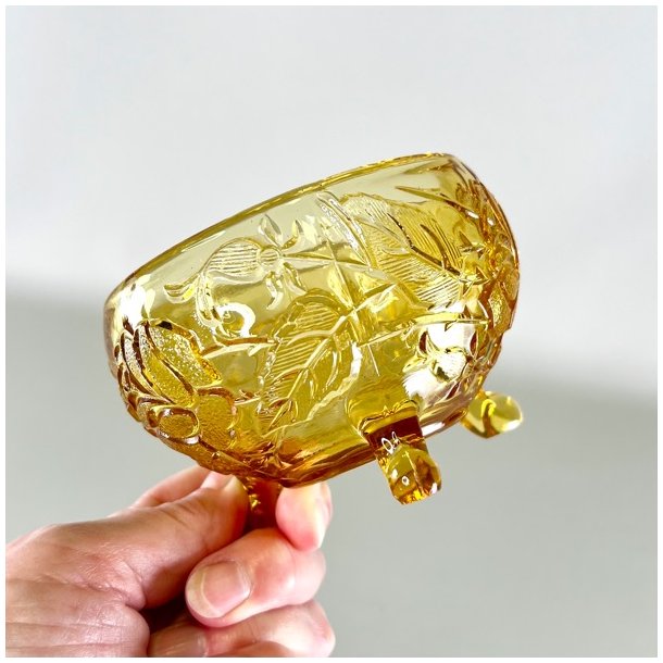 Glasskl - lille, gylden m/fdder