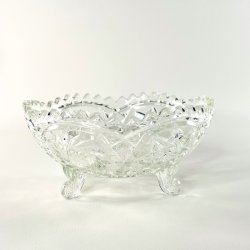 Glassk�l - vintage jardiniere, rund