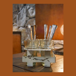 Bakke med 6 glas 