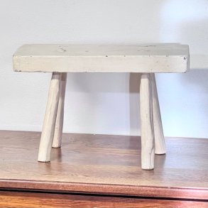 Skammel - rustik, hvid