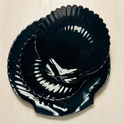 Muslingetallerkener - sort (st a' 3 stk) 