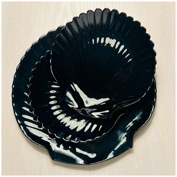 Muslingetallerkener - sort (st a' 3 stk) 