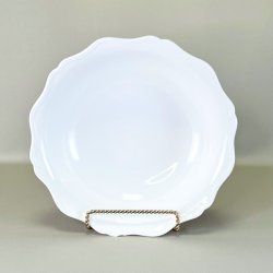 Salatskl - hvid med blgende kant