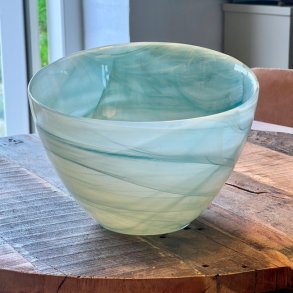 Glasskl med turkisbl swirl 