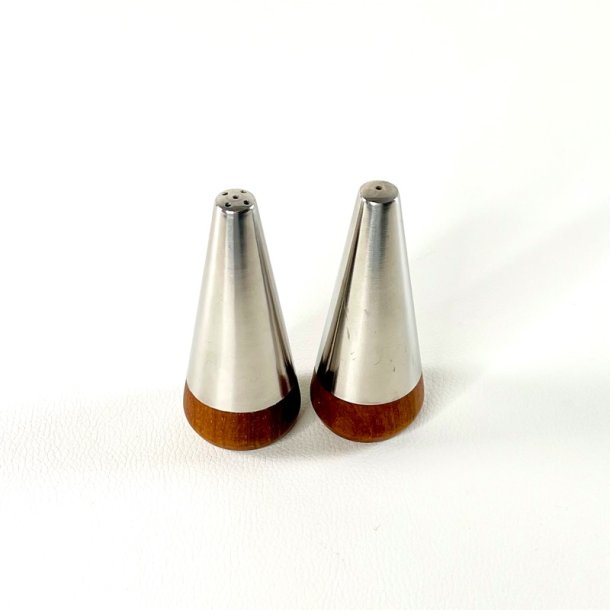 Salt &amp; peber s�t - tr�/metal H10 cm