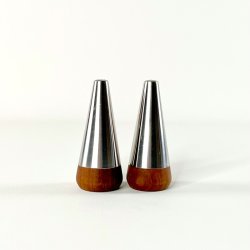 Salt &amp; peber s�t - tr�/metal H10 cm