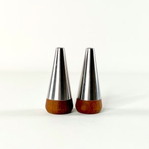 Salt & peber s�t - tr�/metal H10 cm