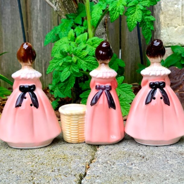 Enesco piger - salt/peber, vintage