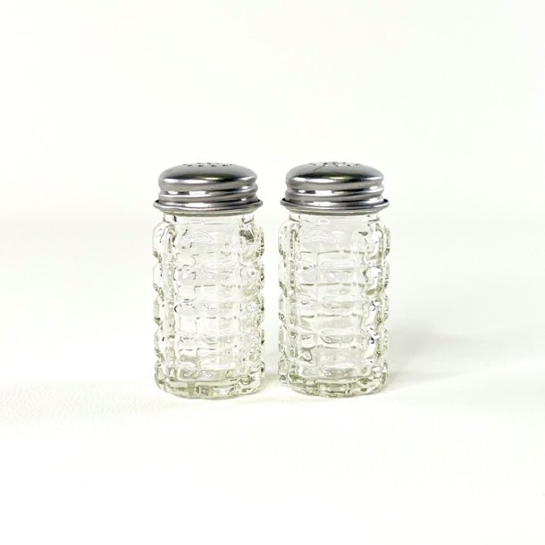 Salt &amp; peber s�t - glas m/metal top