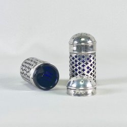 Salt &amp; peber st - forslvet og med bl glas