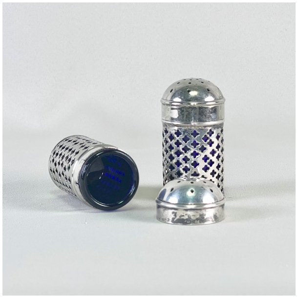 Salt &amp; peber st - forslvet og med bl glas