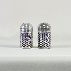 Salt &amp; peber st - forslvet og med bl glas