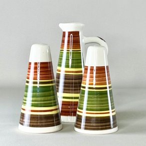 Salt, peber & dressing st - Rhayader, Dragon Pottery 