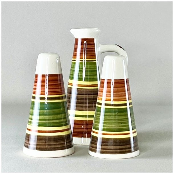 Salt, peber &amp; dressing st - Rhayader, Dragon Pottery 