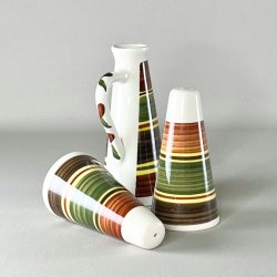 Salt, peber &amp; dressing st - Rhayader, Dragon Pottery 