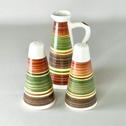 Salt, peber &amp; dressing st - Rhayader, Dragon Pottery 