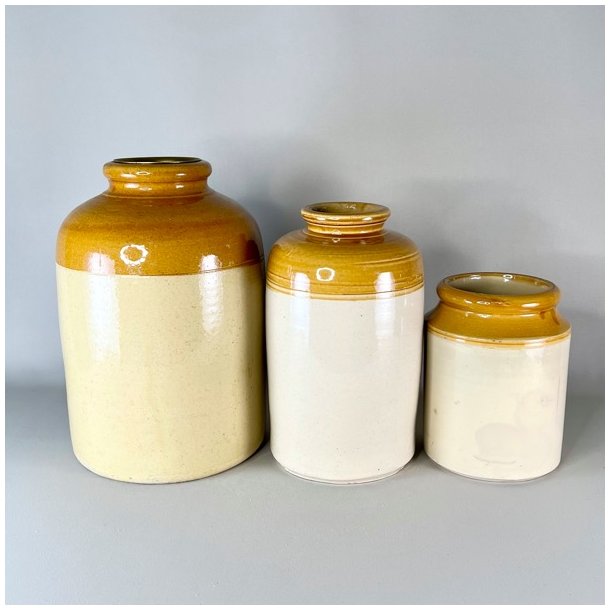 Saltglaserede potter - sennepsfarvede