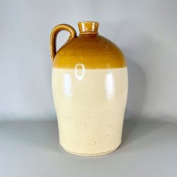 Saltglaserede krukker - sennepsfarvede