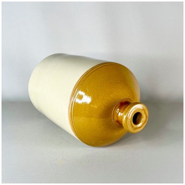 Saltglaserede krukker - sennepsfarvede