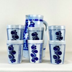 Saltglaseret kande - blt mnster