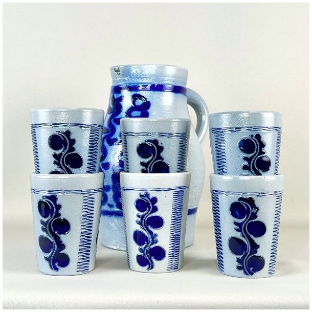 Saltglaseret kande - blt mnster