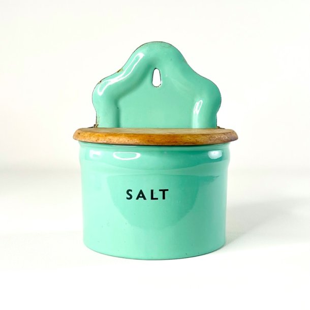 Saltkar med l�g - emalje, mintgr�n fra Glud &amp; Marstrand