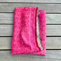 Sari Kantha vintage tppe - lyserd/rosa (140x200)