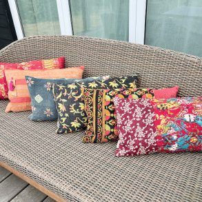 Sari vintage Kantha pude (30x50 cm) - forskellige designs