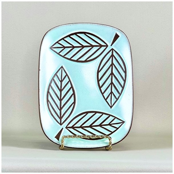 Schollert keramik asiet med bladmnster