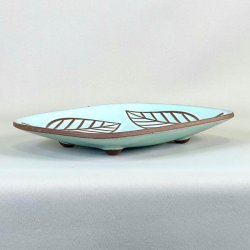 Schollert keramik asiet med bladmnster