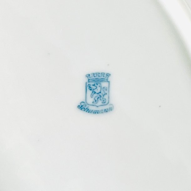 Serveringssk�l bl� blomst med blondekant