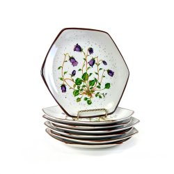 Kage- frokosttallerken (7 stk samlet) - vild blomst p� stent�j