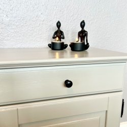 Sengebordsst (2 stk) med skuffe og skab - lys gr