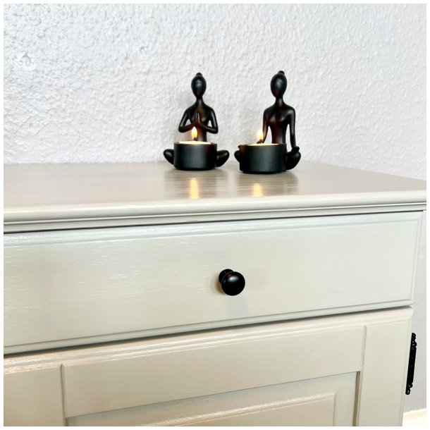 Sengebordsst (2 stk) med skuffe og skab - lys gr