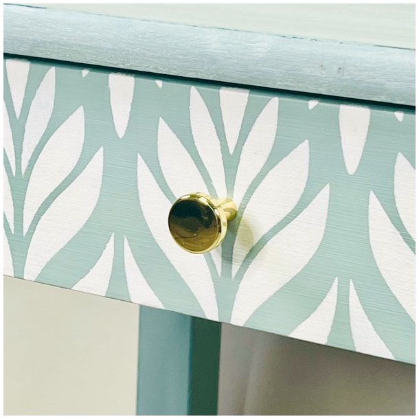 Sengebord - mint med hvide blade