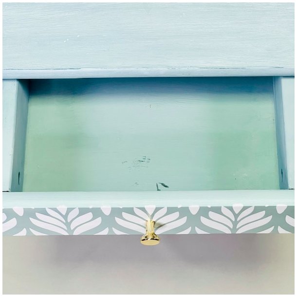 Sengebord - mint med hvide blade