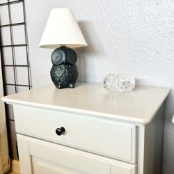 Sengebordsst (2 stk) med skuffe og skab - lys gr