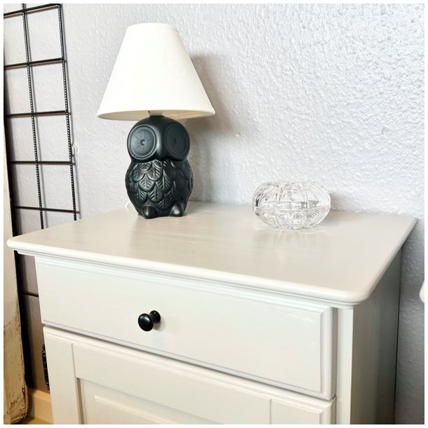 Sengebordsst (2 stk) med skuffe og skab - lys gr