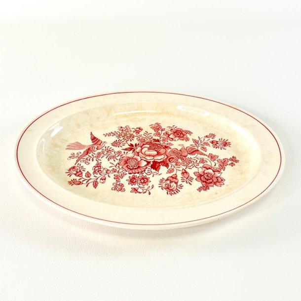 Serveringsfad, ovalt 23 x 29 cm - Gustavsberg Asiatic r�d