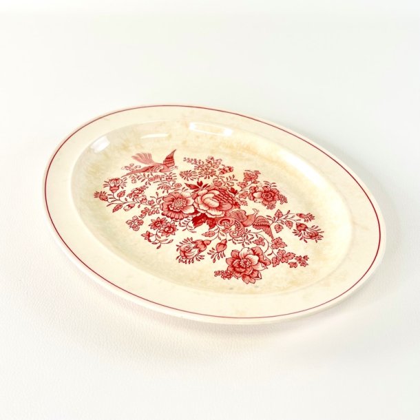 Serveringsfad, ovalt 23 x 29 cm - Gustavsberg Asiatic r�d