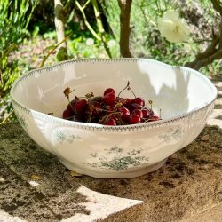 Stor serveringsskl - grnt mnster, Boch Frres