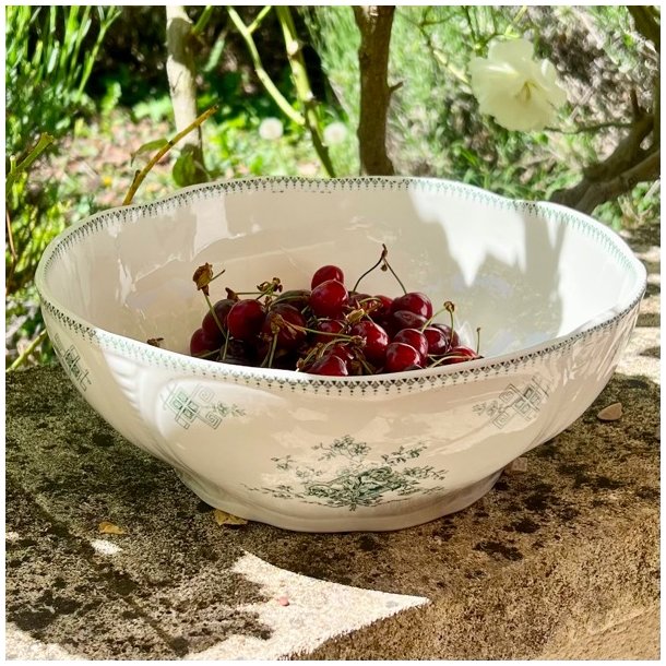 Stor serveringsskl - grnt mnster, Boch Frres