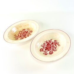 Serveringssk�l, oval - Gustavsberg Asiatic r�d