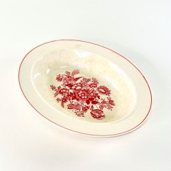 Serveringssk�l, oval - Gustavsberg Asiatic r�d