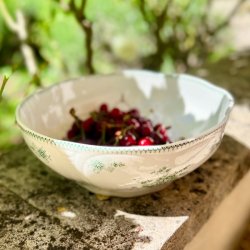 Stor serveringsskl - grnt mnster, Boch Frres