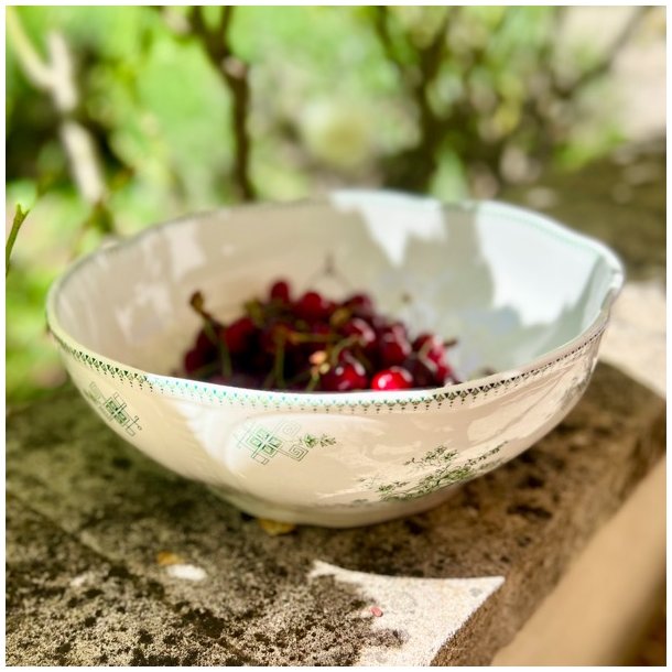 Stor serveringsskl - grnt mnster, Boch Frres