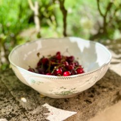 Stor serveringsskl - grnt mnster, Boch Frres