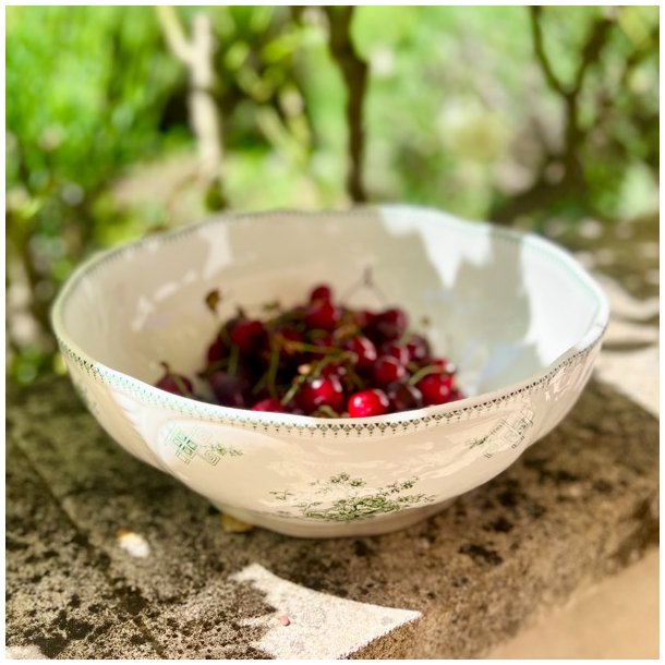 Stor serveringsskl - grnt mnster, Boch Frres