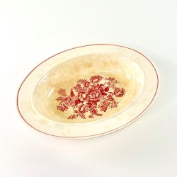Serveringssk�l, oval - Gustavsberg Asiatic r�d